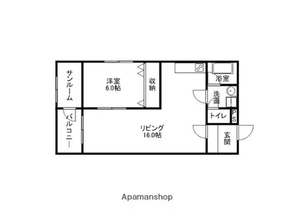 COMODO KANAZAWA EKIMAE (1LDK/2階)の間取り写真