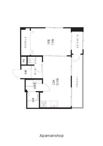 COMODO KANAZAWA EKIMAE (1LDK/6階)の間取り写真