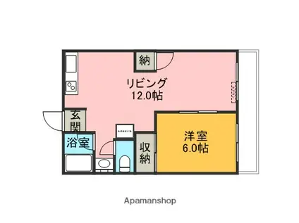 サンク・アムール(1LDK/5階)の間取り写真