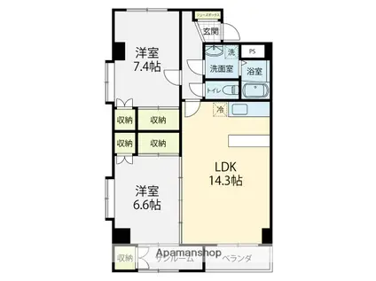 リアライズ金沢西Ⅰ(2LDK/3階)の間取り写真