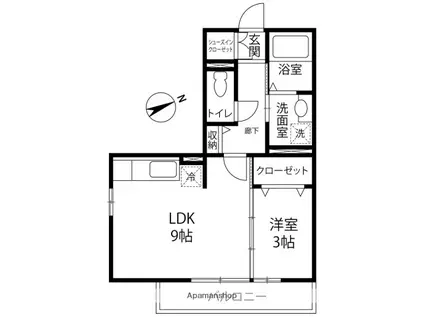 アン アトリエ(1LDK/2階)の間取り写真