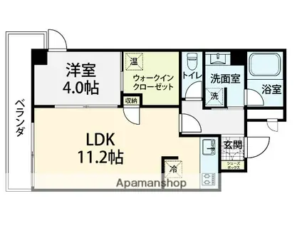 ファースト・レーベン池田町(1LDK/9階)の間取り写真