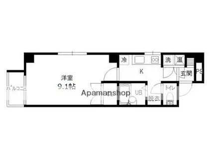 白菊町センタービル(1K/1階)の間取り写真
