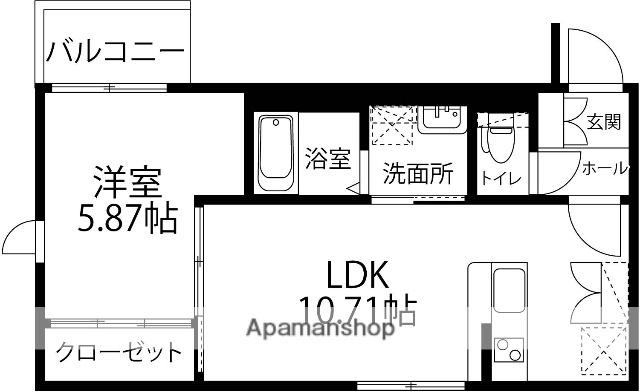 GRANDIOSA(1LDK/1階)の間取り写真