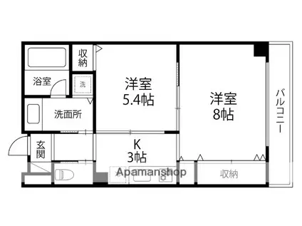 ファーストレーベン彦三Ⅱ(2K/4階)の間取り写真