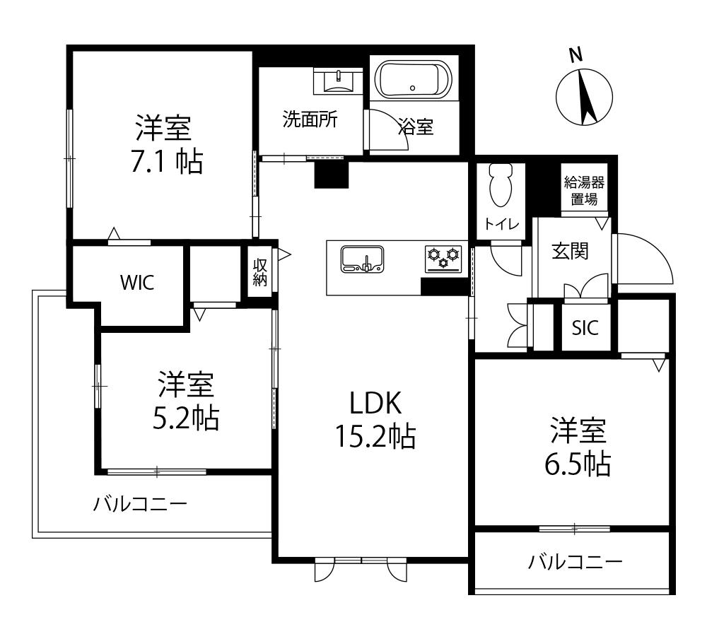 ポルターナⅡ(3LDK/2階)の間取り写真