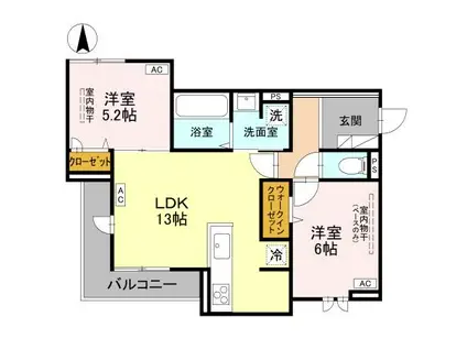 DR松村HERZ(2LDK/3階)の間取り写真