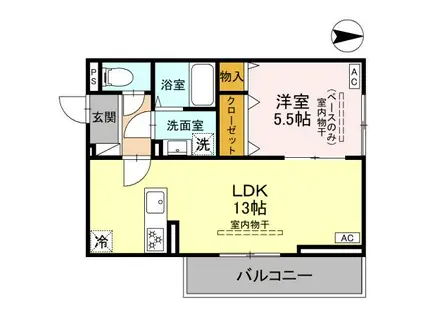 メゾン楓の木(1LDK/3階)の間取り写真