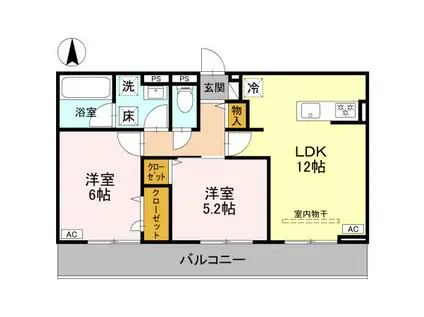MAISON DE ROSE(2LDK/1階)の間取り写真