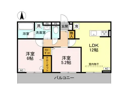 MAISON DE ROSE(2LDK/2階)の間取り写真