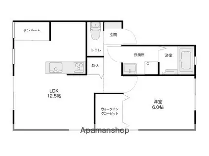 ボンヌ・シャンスⅡ(1LDK/2階)の間取り写真