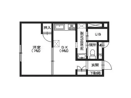 メゾンロマニア(1DK/3階)の間取り写真