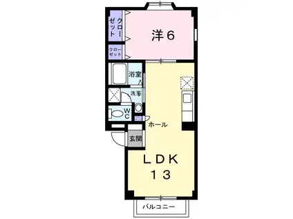 ハイツフロイデ(1LDK/1階)の間取り写真