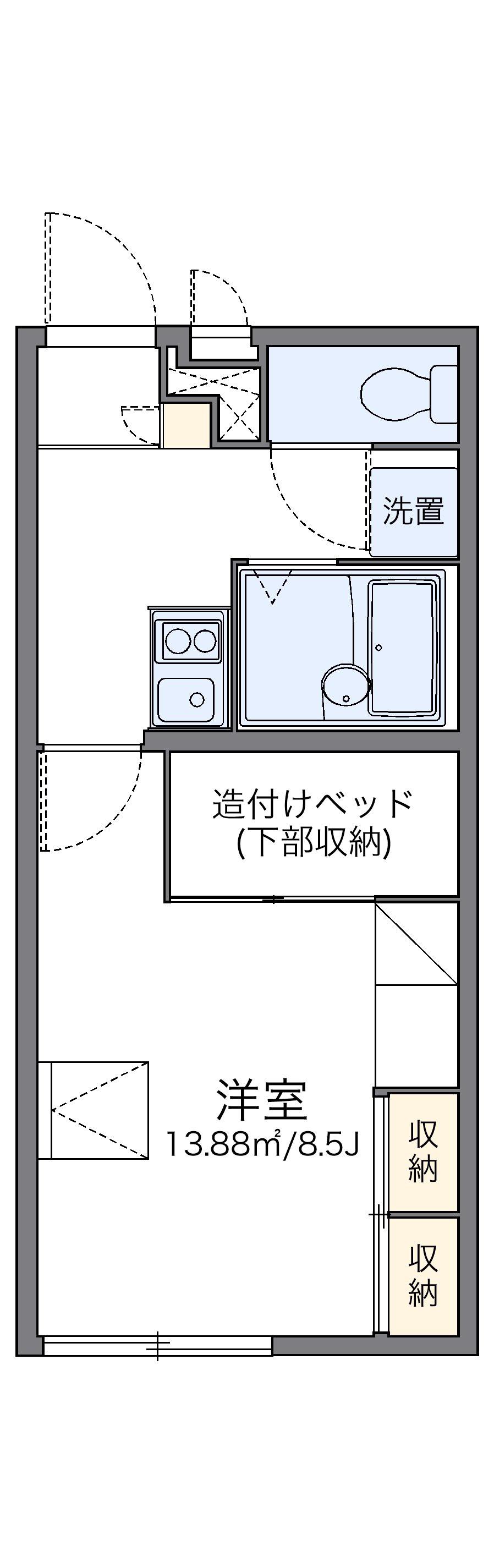 レオパレスプロシード(1K/2階)の間取り写真