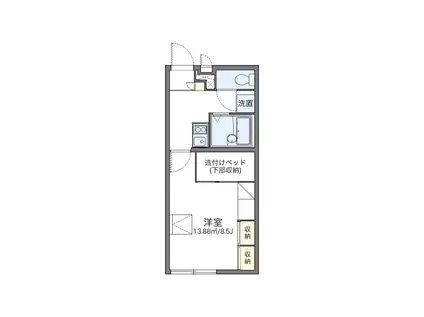 レオパレス小松(1K/2階)の間取り写真