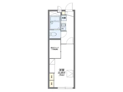 レオパレスアヴェニール(1K/1階)の間取り写真