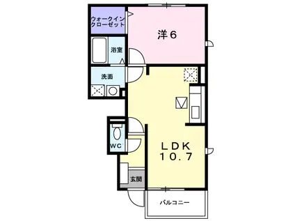 クリスタルベロニカ(1LDK/1階)の間取り写真
