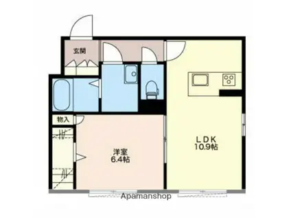 アビタシオン上小松(1LDK/1階)の間取り写真