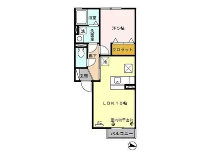 ステラ寿(1LDK/1階)の間取り写真