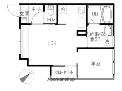 INTEGRAL PLAGE(1LDK/2階)の間取り写真
