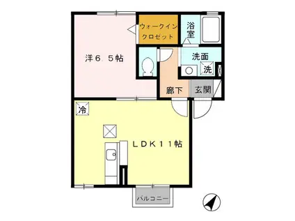 シルクハイツ・デュオ(1LDK/1階)の間取り写真
