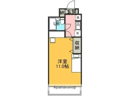 JRFフレシア金沢(1K/6階)の間取り写真