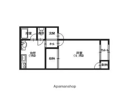 プチハウスひまわり(1DK/1階)の間取り写真