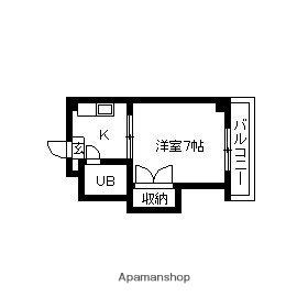 武蔵野ビル(1K/1階)の間取り写真