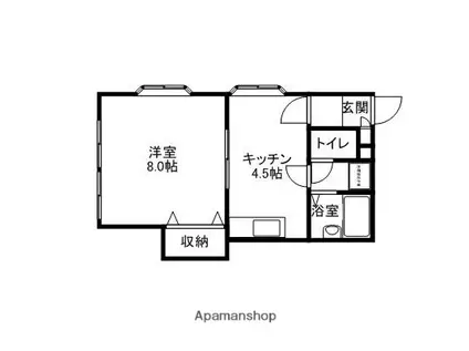 リバー浅ノ川(1DK/2階)の間取り写真