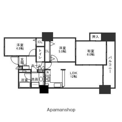 プレミアム金沢駅西(3LDK/2階)の間取り写真
