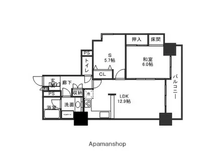 プレミアム金沢駅西(2LDK/4階)の間取り写真