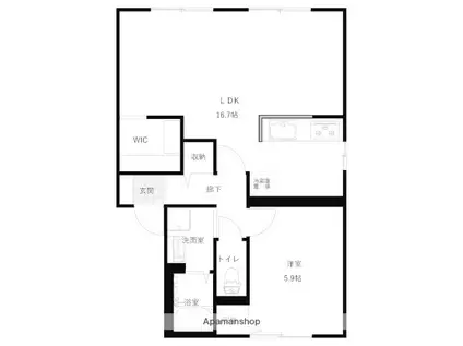 シャルマン高千穂(1LDK/1階)の間取り写真