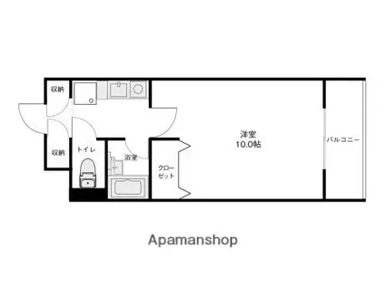 北安江マンション(1K/3階)の間取り写真