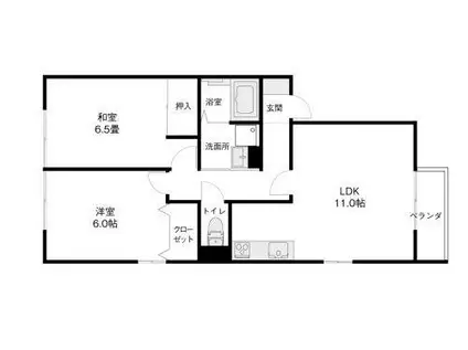 ロジュマンM(2LDK/2階)の間取り写真
