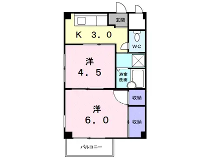 プレ・ド・ポール(2K/1階)の間取り写真