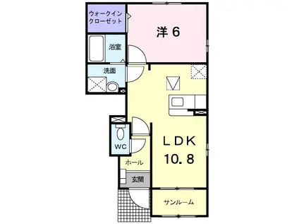 デルニエシュマンⅡ(1LDK/1階)の間取り写真