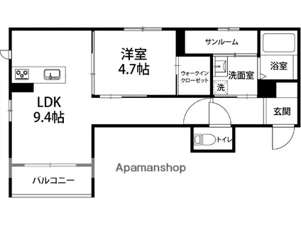 パルタージュT(1LDK/2階)の間取り写真