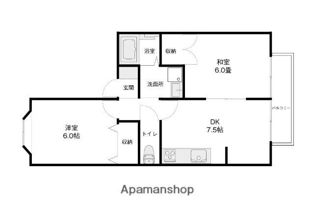 レジデンス・ジョイ(2DK/2階)の間取り写真