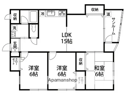 ヴィラ藤右衛門(3LDK/5階)の間取り写真