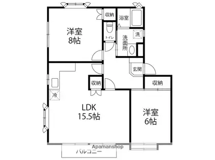 本郷タウン524(2LDK/2階)の間取り写真