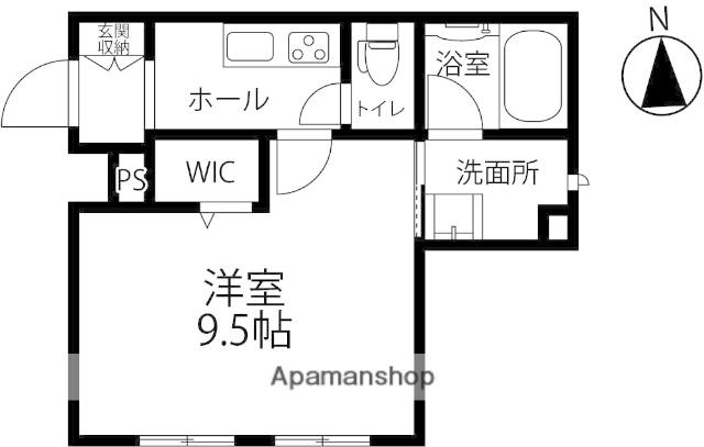ECLAT CLASSE金沢本町(1K/1階)の間取り写真