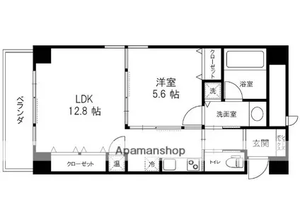 ファーストレーベン金沢駅西(1LDK/7階)の間取り写真