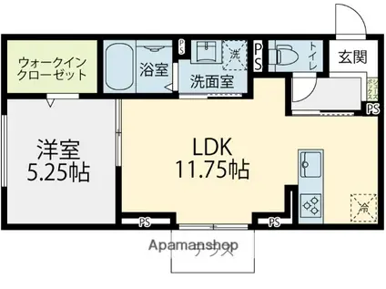 ポンパブランカ17(1LDK/1階)の間取り写真