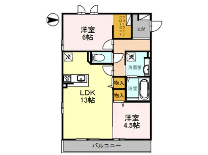 ESPOIR7(2LDK/2階)の間取り写真