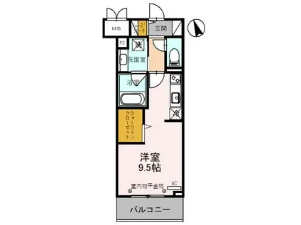 D-レジデンス椿・幸町(ワンルーム/5階)の間取り写真