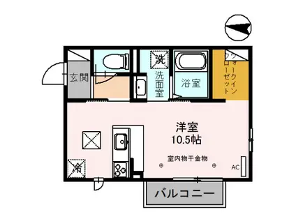 SUMIRE(ワンルーム/1階)の間取り写真