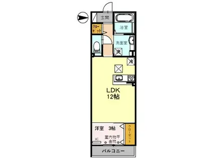 北陸鉄道浅野川線 上諸江駅 徒歩51分 3階建 築6年(1LDK/1階)の間取り写真