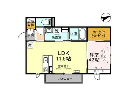 GRAND NATURE(1LDK/1階)の間取り写真