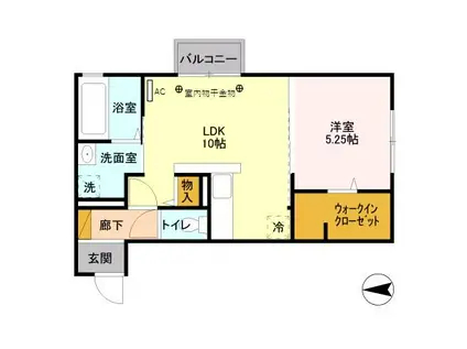 WIT EIGHT(1LDK/2階)の間取り写真