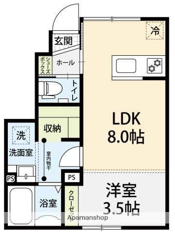DIXSEPT(1LDK/1階)の間取り写真
